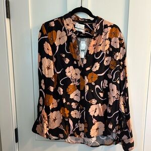 Jcrew classic fit drapey cupro floral shirt